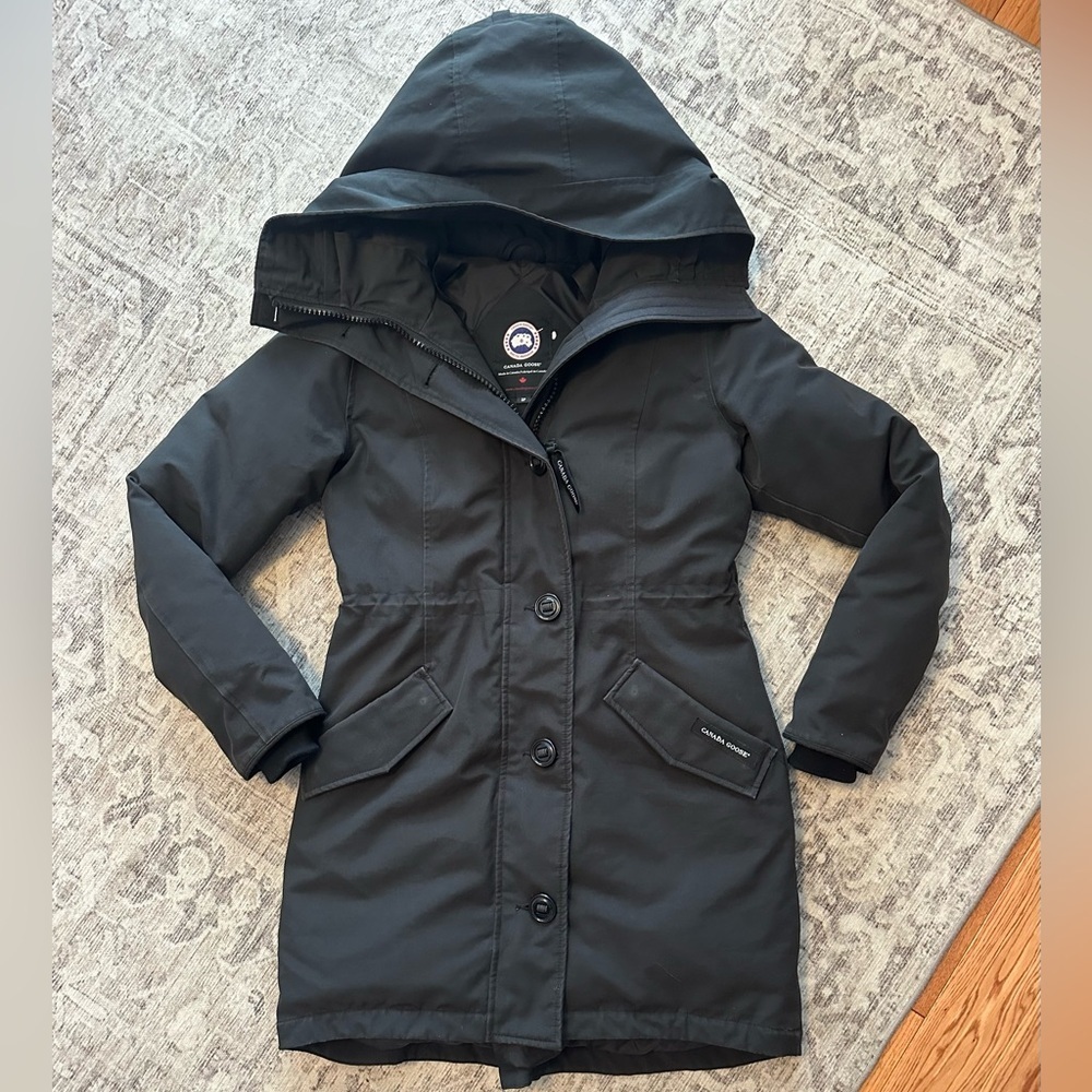 Canada Goose Rossclair Black Parka Hooded Jacket